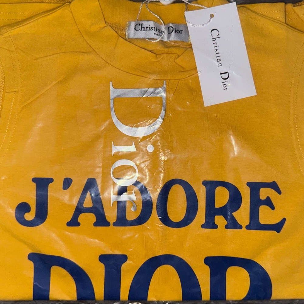Authentic Christian Dior J'adore Logo Vintage Trotter Monogram Tank Top NWT